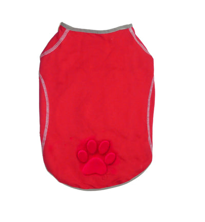 Paw Embossed T Shirt Red