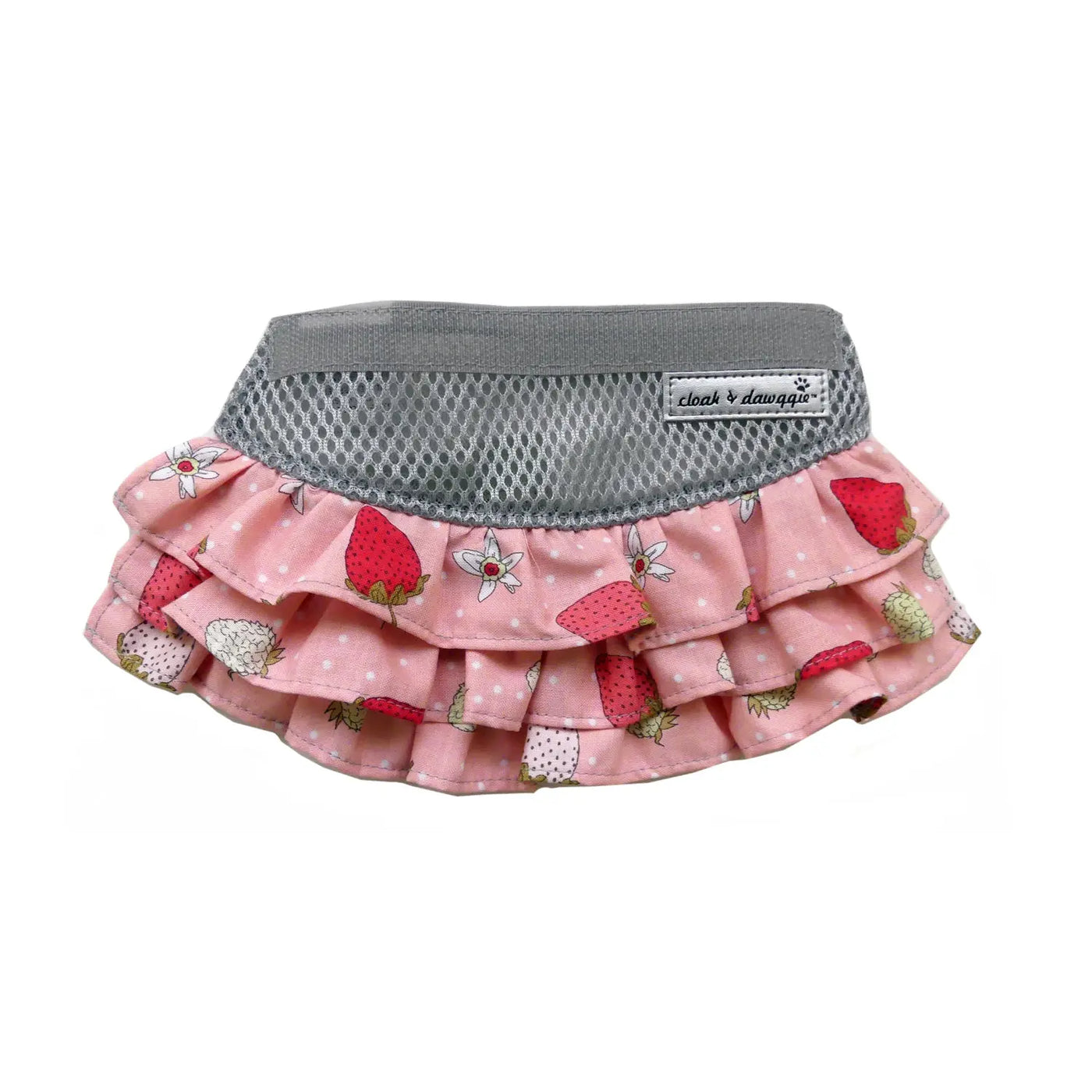Strawberry print Dog Skirt for Strawberry teacup Vest Harness