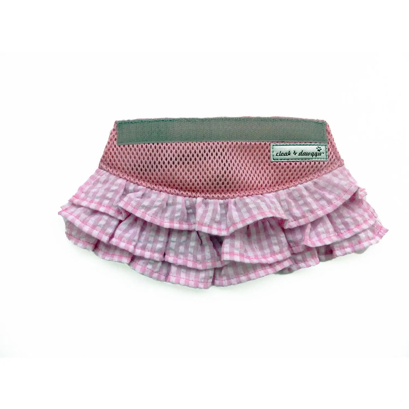 Pink Gingham Dog Skirt for  Pink Gingham Teacup Vest Harness