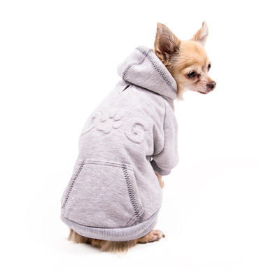 Dog Embossed Sweatshirt Grey on small dog