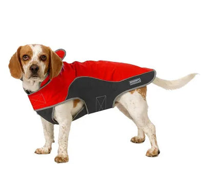 precision fit dog parka bi color red/black - L Dog