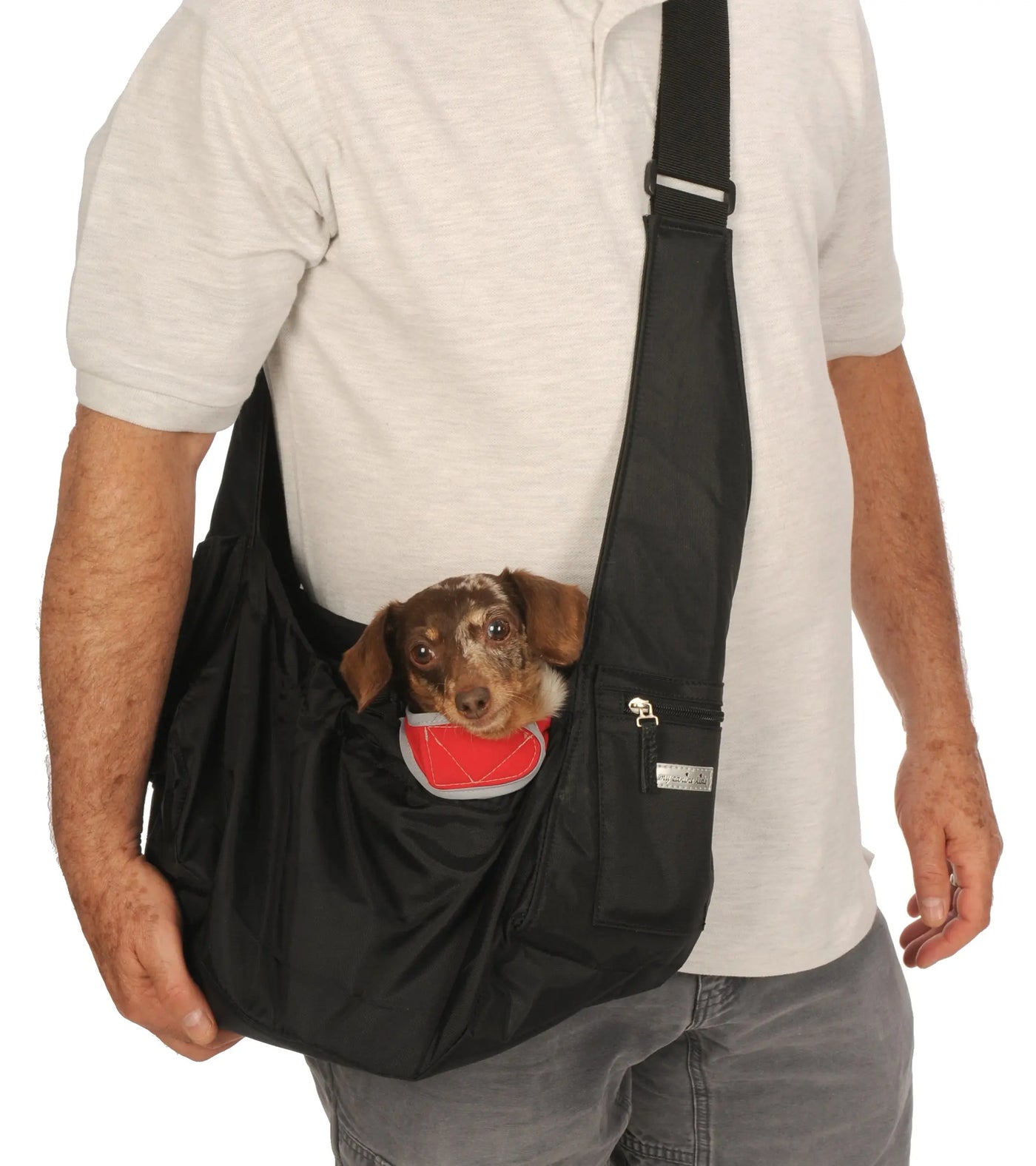 My Canine Kids Cloak and Dawggie Easy Walk Sport Pet Sling Carrier. Black. Lightweight for Teacup, Puppy and Small Dogs to 12 LBS  cloakanddawggie-mycaninekids