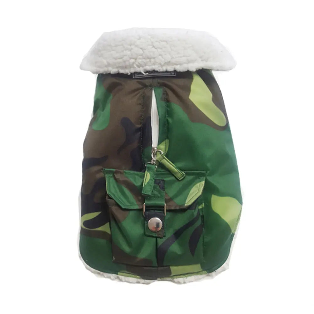 My Canine Kids | Cloak and Dawggie  Aspen Winter Dog Parka Coat Lined Small Dogs Camo