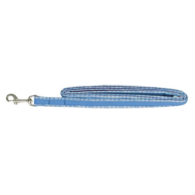 My Canine Kids Precision Fit Gingham Dog Leash Matching Blue