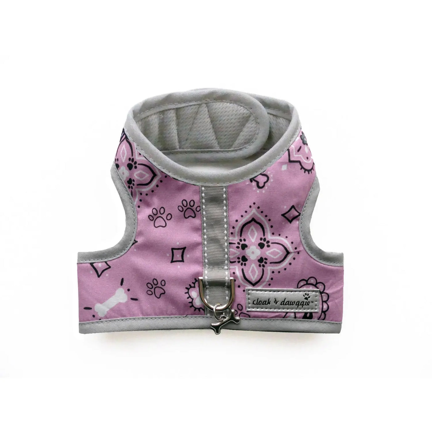 Pink bandana print dog harness vest cloak and dawggie xxs teacup
