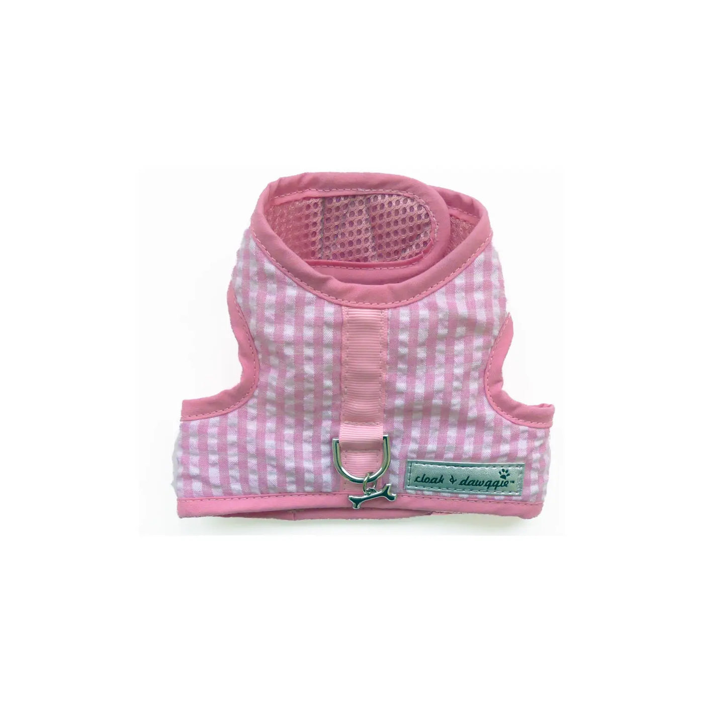 Pink Gingham Teacup Dog Harness Skirt Dress 2 Lbs to 6 Lbs