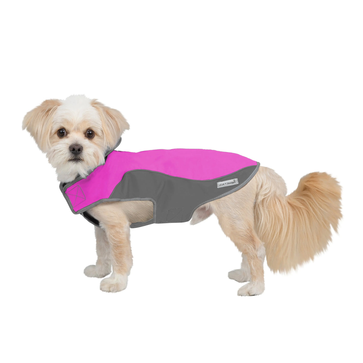 precision fit dog parka bi color pink/gray - XS Dog