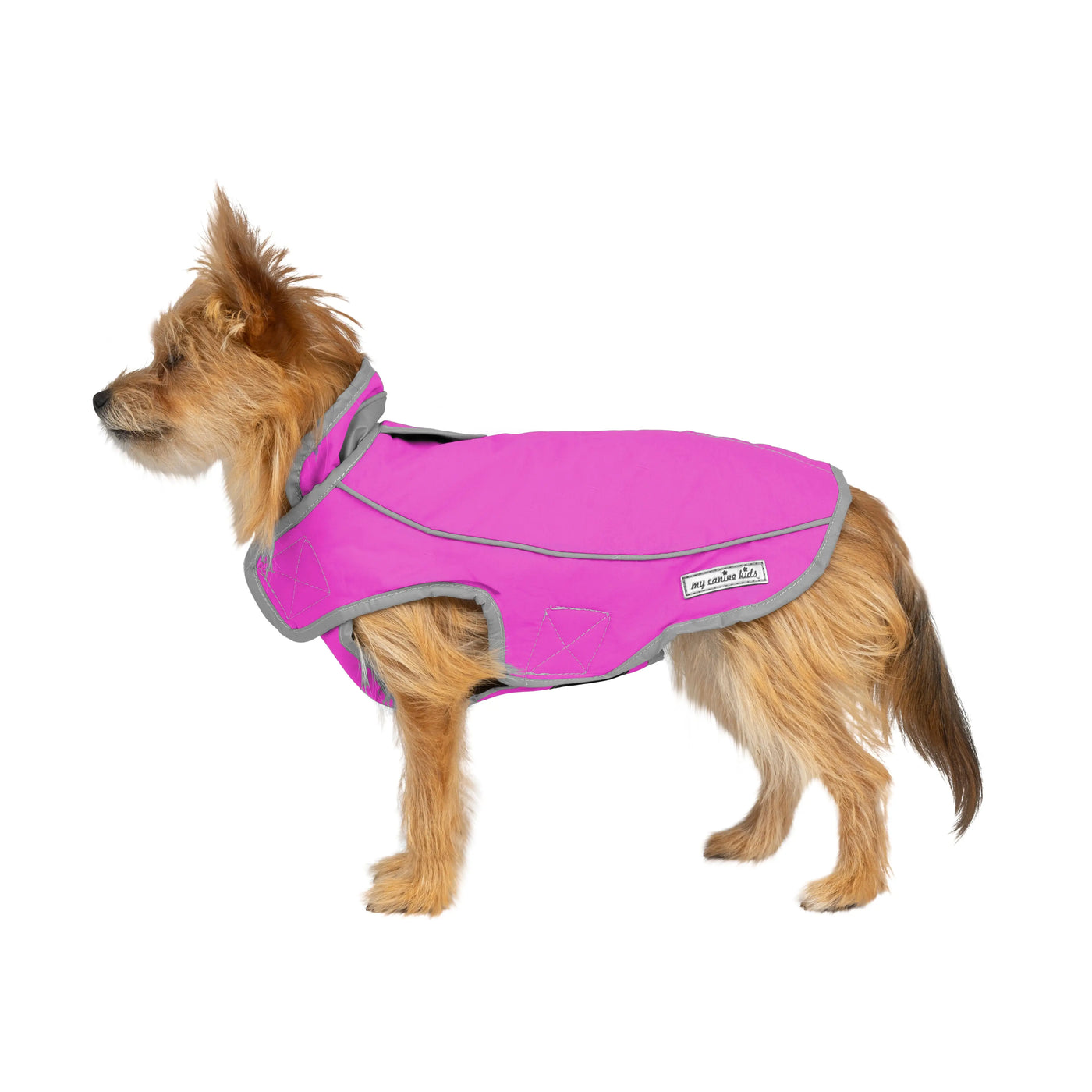 2200 Precision Fit Sport Parka Reflective Waterproof Lined Coat Pink on Small Dog