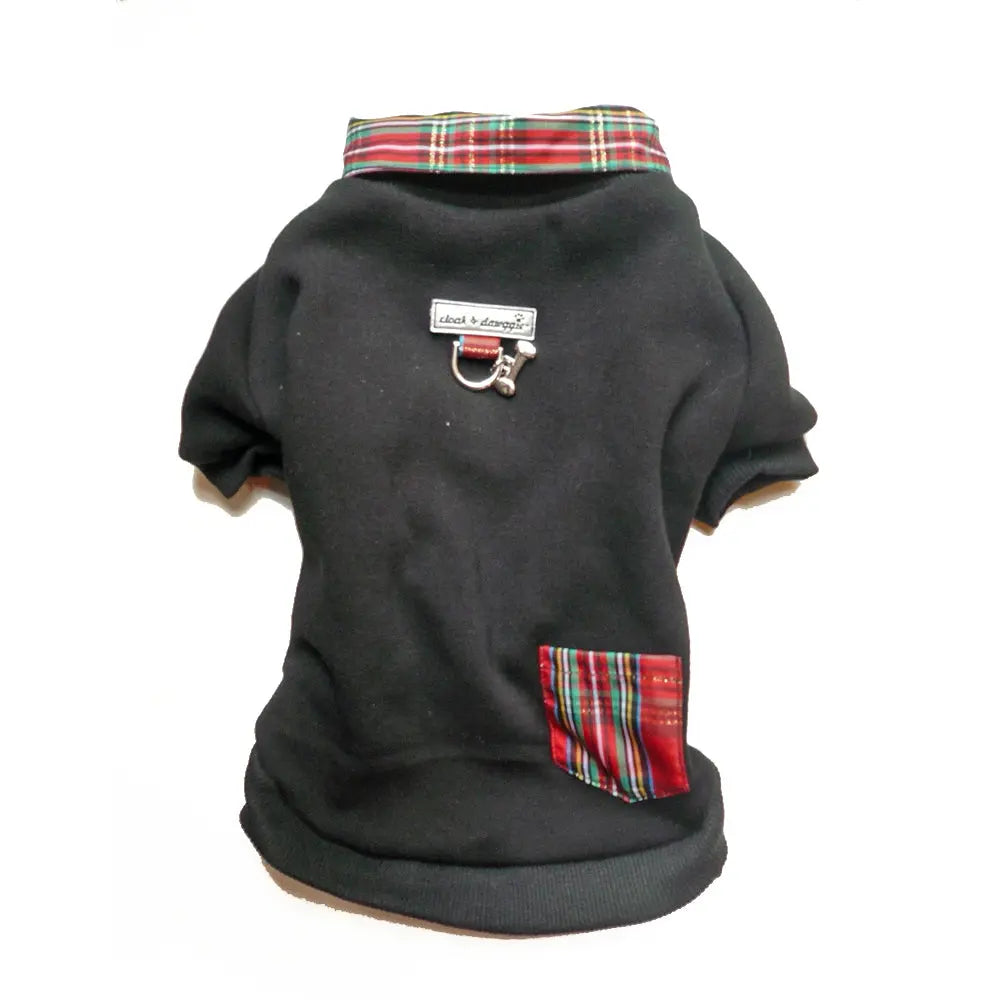 Holiday Tartan Plaid Dog Sweatshirt XXS 4 LBS to 50 LBS - cloakanddawggie-mycaninekids