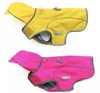 Precision Fit Rain Coat Yellow & Hot Pink dog raincoat