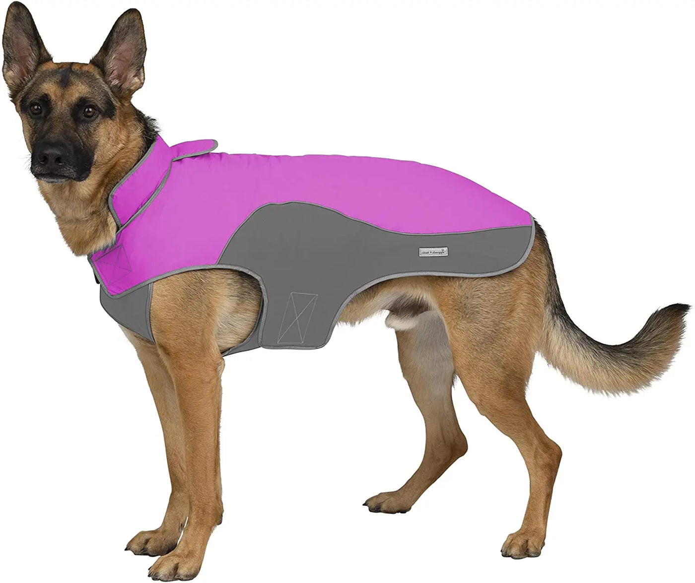 precision fit dog parka bi color pink/gray - XL Dog