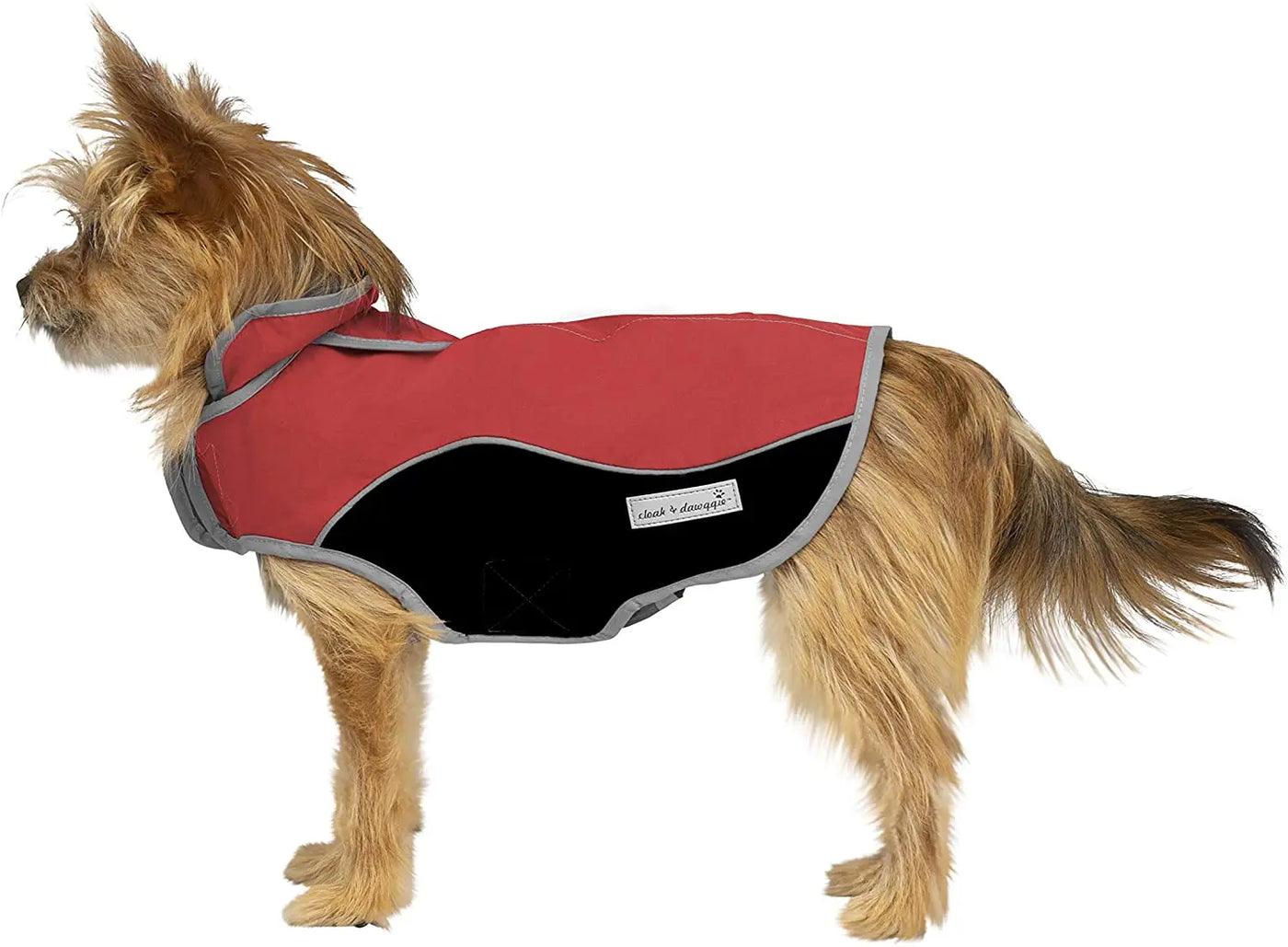 precision fit dog parka bi color red/black - XXS Dog