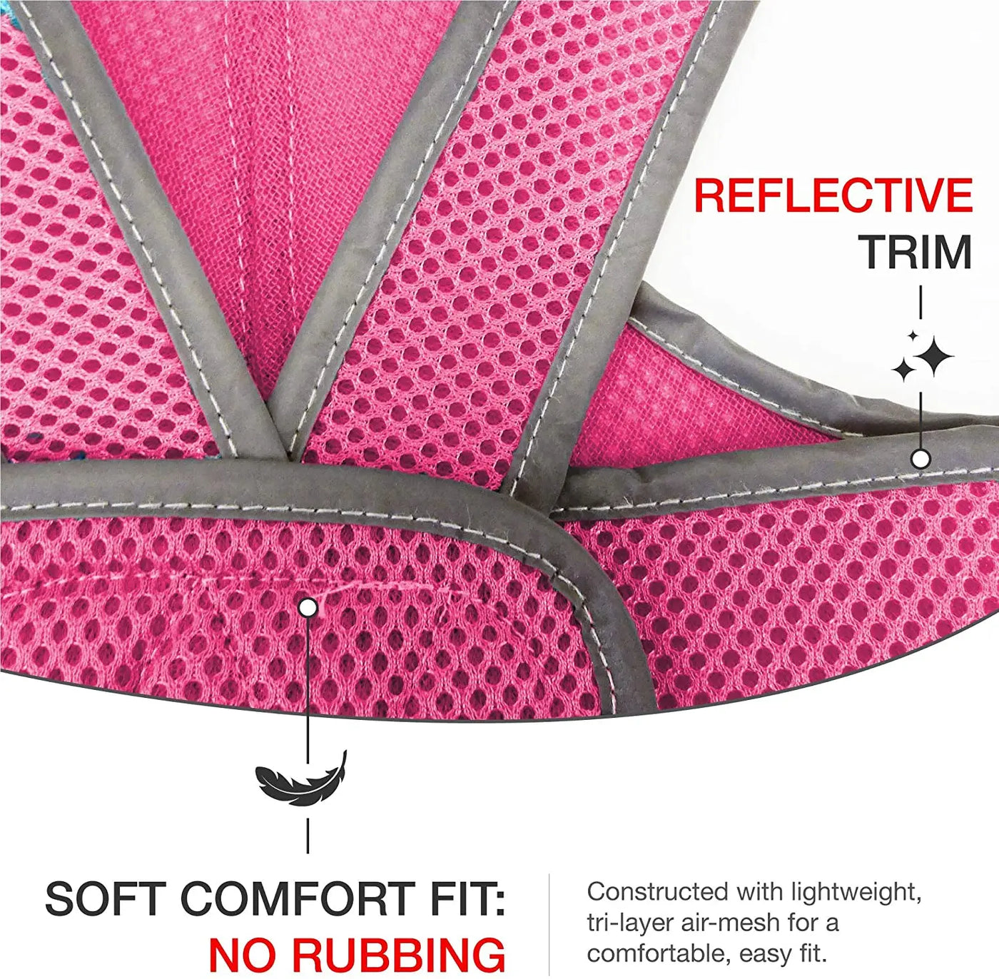 Classic mesh Step n Go harness in pink