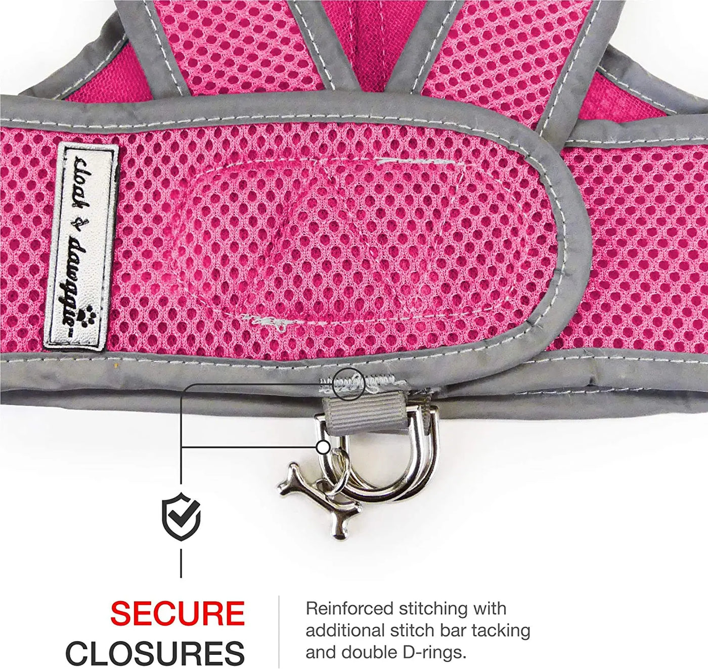 Classic mesh Step n Go harness in pink